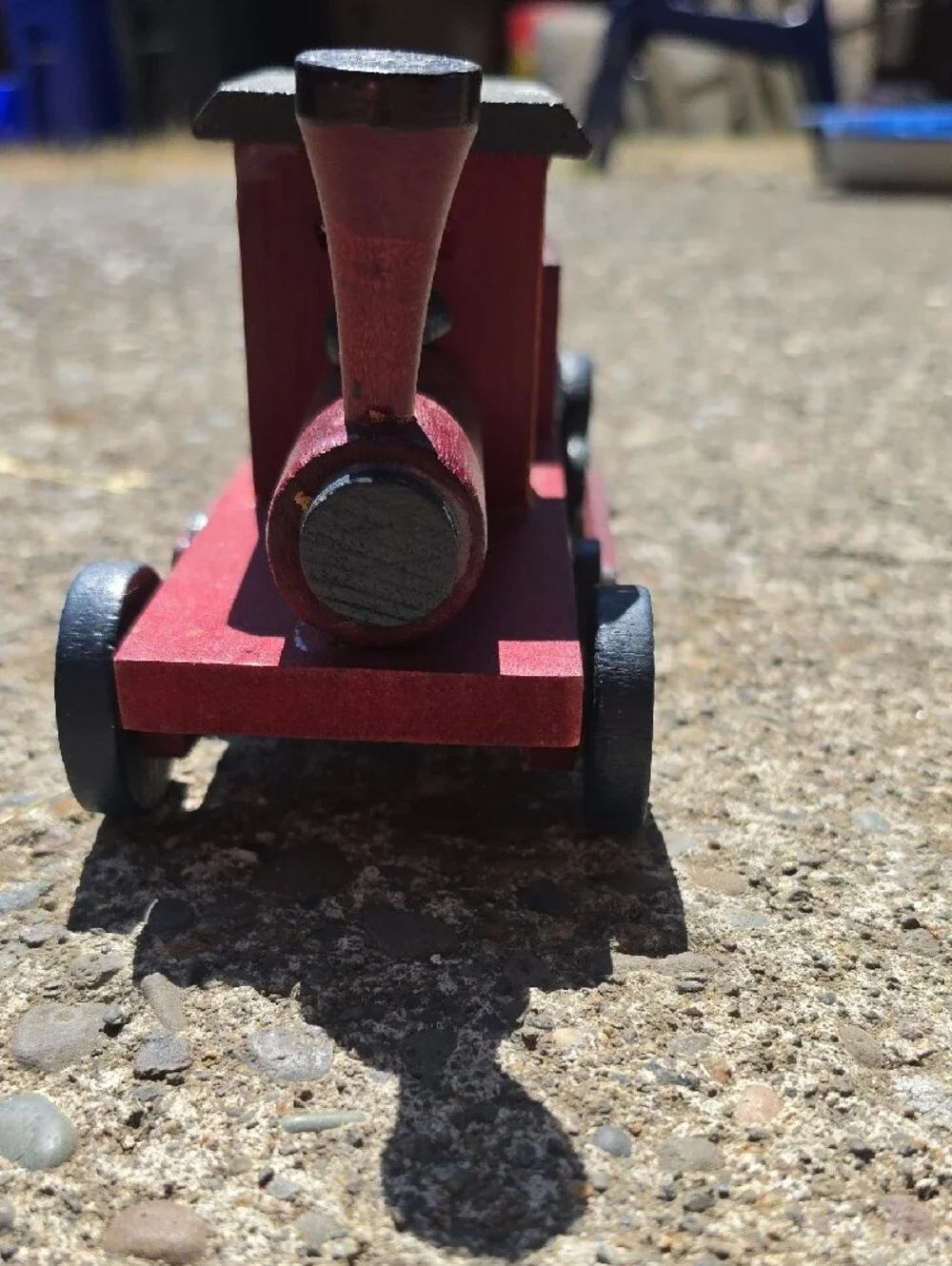 Vintage Wooden Red Toy Train Engine